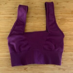 Free People Movement Purple Square Neck Crop Top Xs/S
